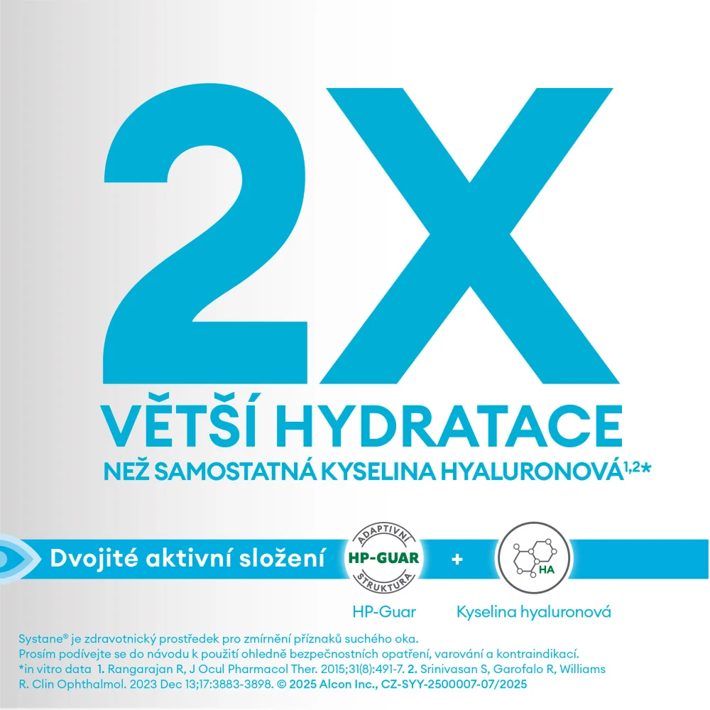 Systane Hydration bez konzervačních látek zvlhčující oční kapky 10 ml