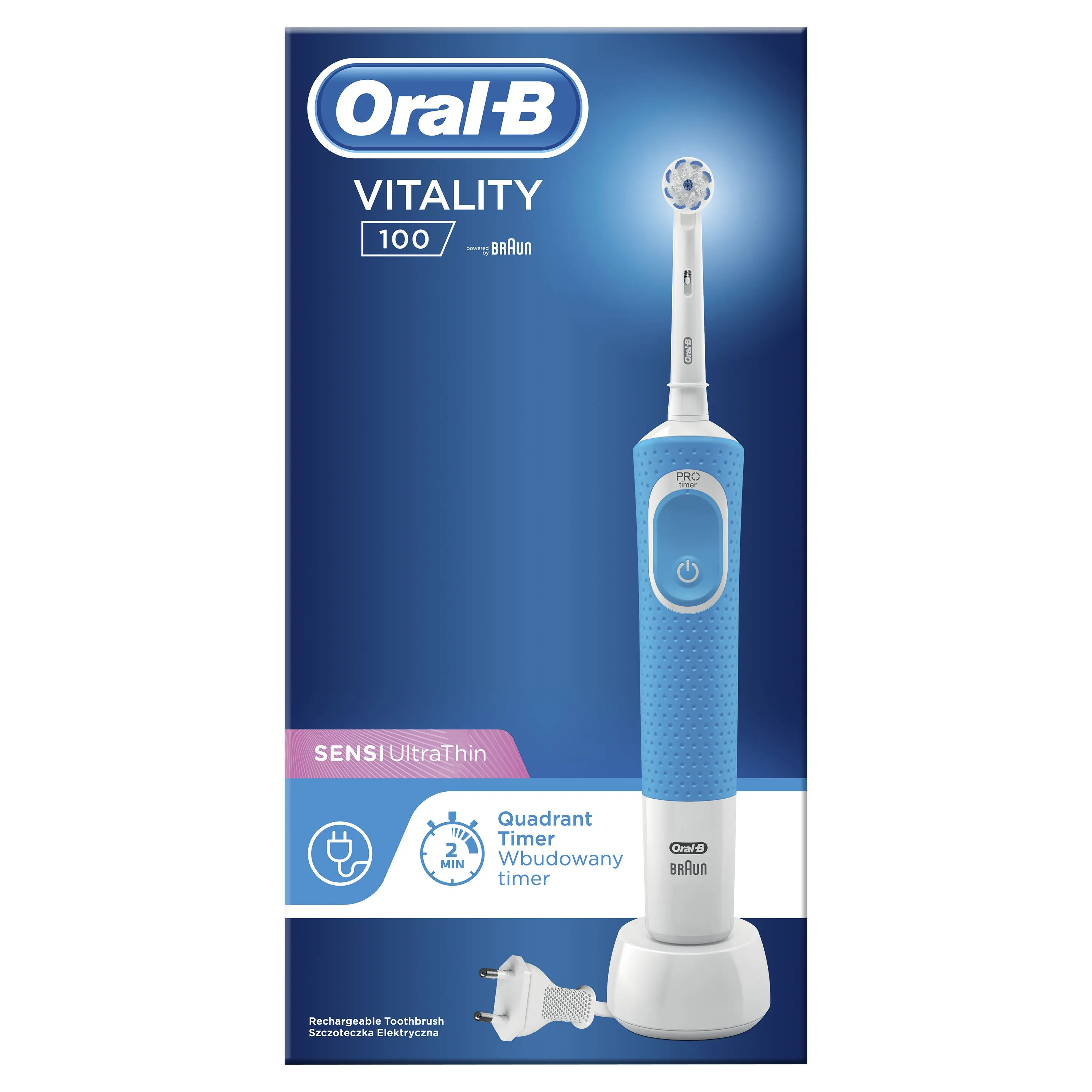 Oral-B Vitality 100 Sensitive Blue elektrický zubní kartáček