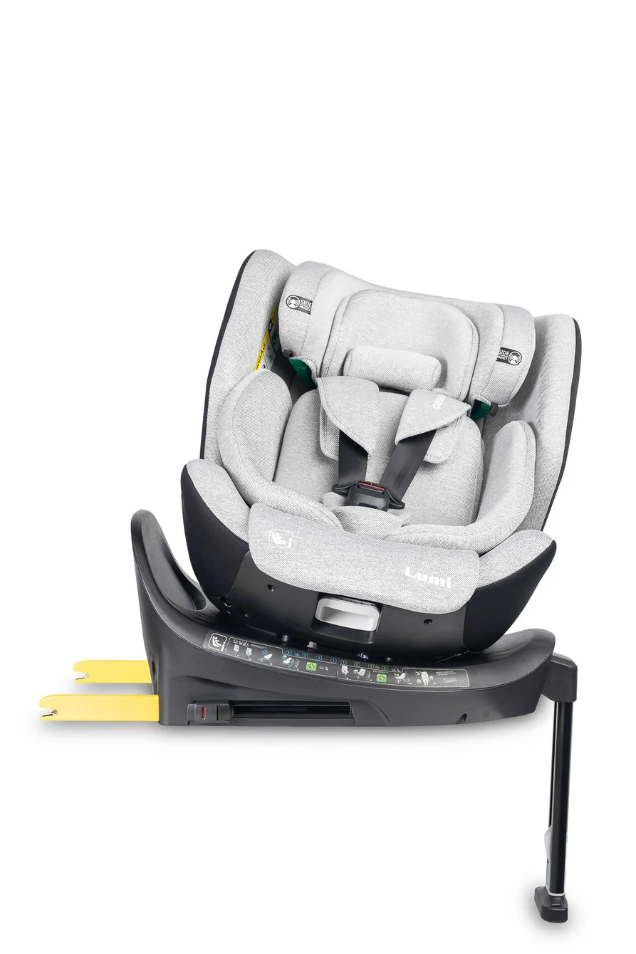 Caretero Autosedačka Lumi i-Size 40–150 cm, Isofix,  360°, růstová,  sv. šedá
