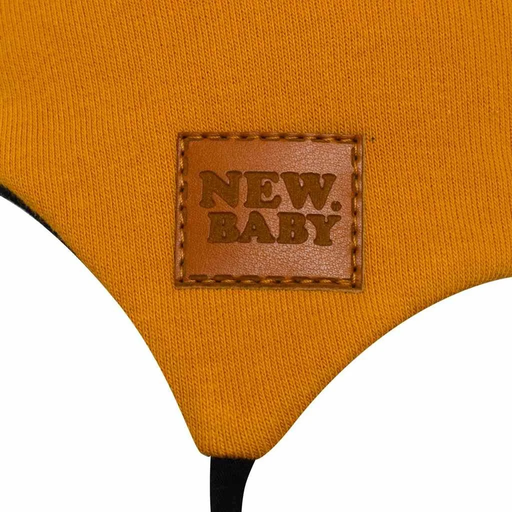 New Baby Kojenecká bavlněná čepička s oušky  Favorite hnědá, vel. 68 (4-6m)