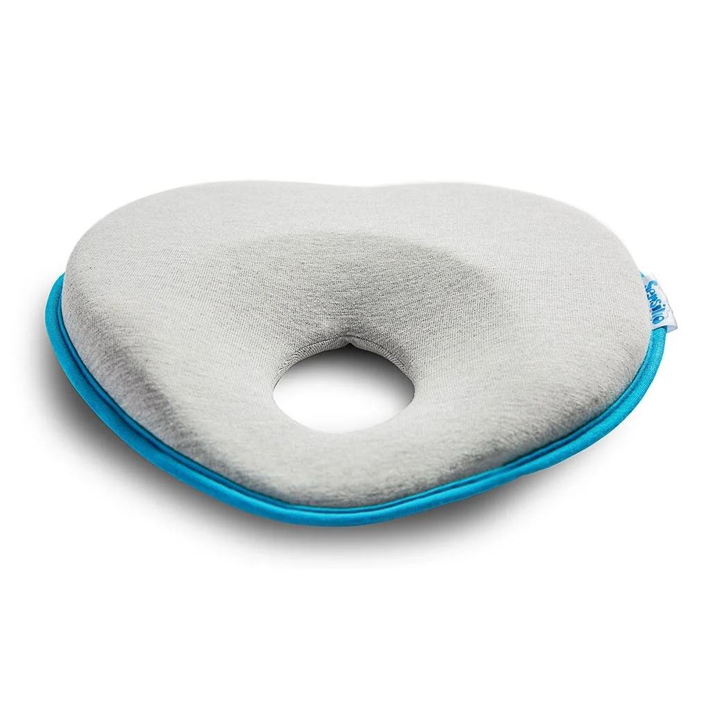 SENSILLO Ergonomický, tvarující polštářek pro miminko - šedý, tyrkys