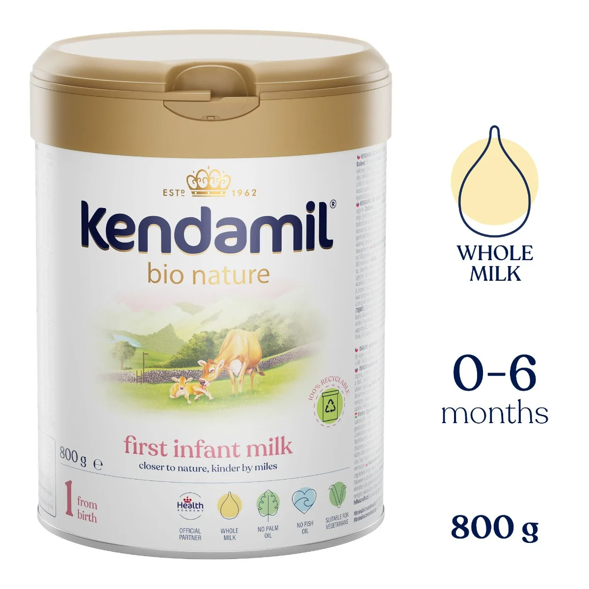 Kendamil 1 BIO Nature Kojenecké počáteční mléko 800 g