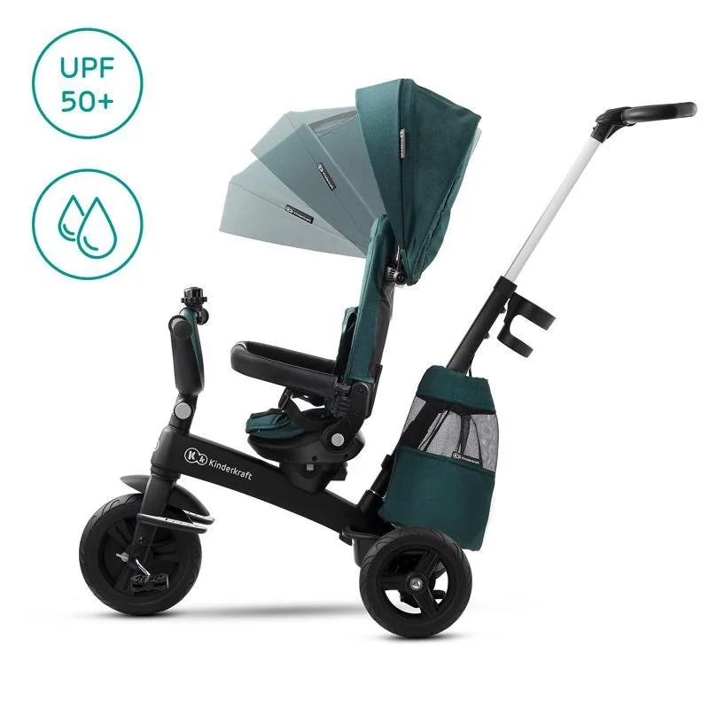 Kinderkraft select Tříkolka Easytwist Midnight Green, Premium