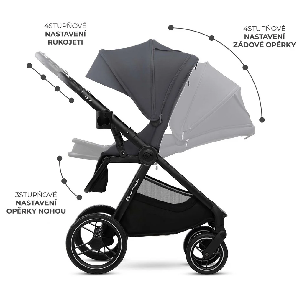 Kinderkraft Kočárek kombinovaný Nea 2 2v1 Dark Grey