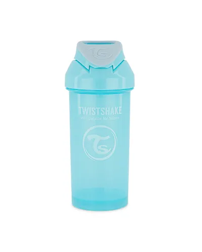 Twistshake Láhev netekoucí s brčkem 6m+ 360 ml modrá