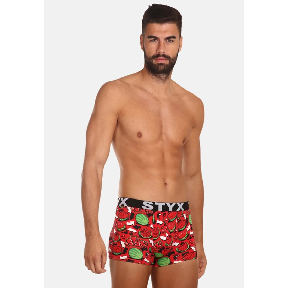 Styx Pánské boxerky art sportovní guma melouny (G1459) XXL