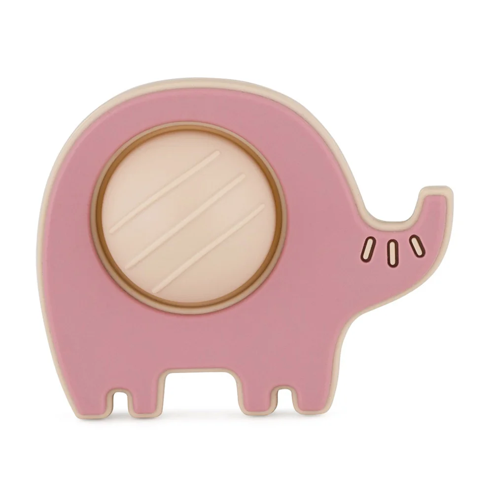Petite&Mars Elephant Edwin 6m+ silikonová hračka 1 ks dusty rose