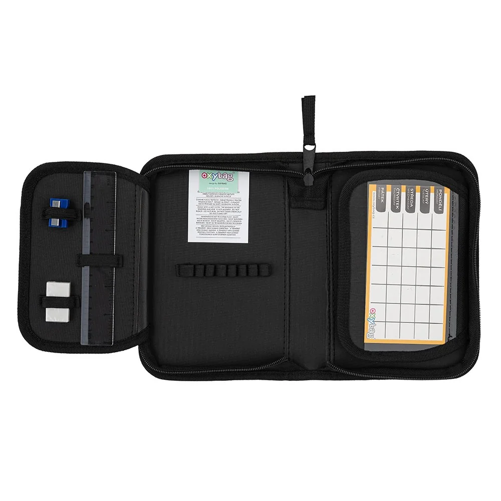 Oxybag UNICOLOR - jednopatrový penál Black, 2 chlopně