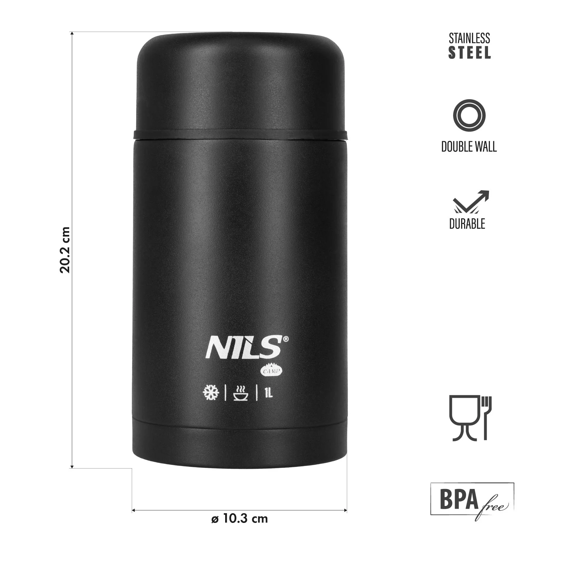 Nils Termoska na jídlo NC3802 černá 1000 ml
