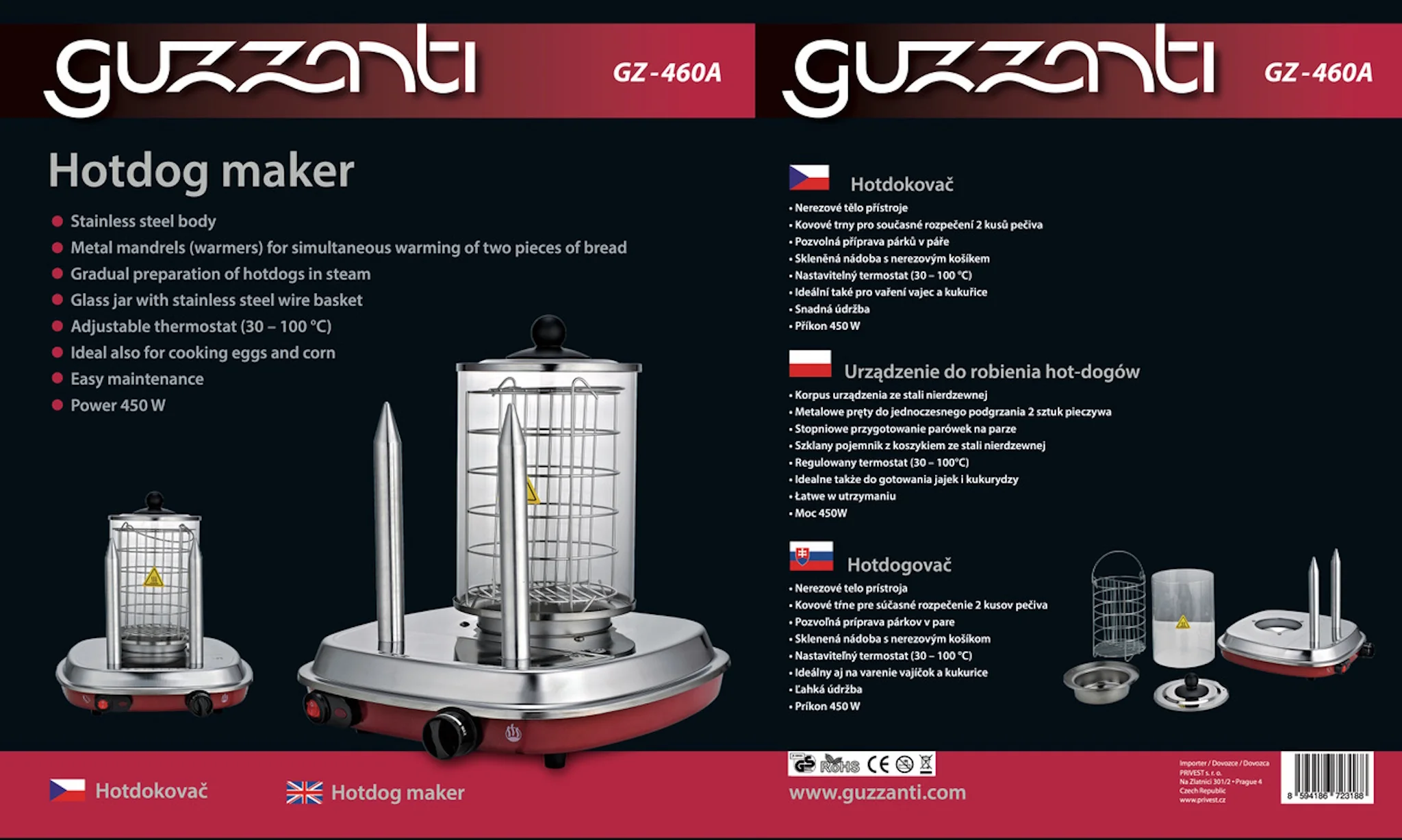 GUZZANTI Hotdogovač GZ 460A