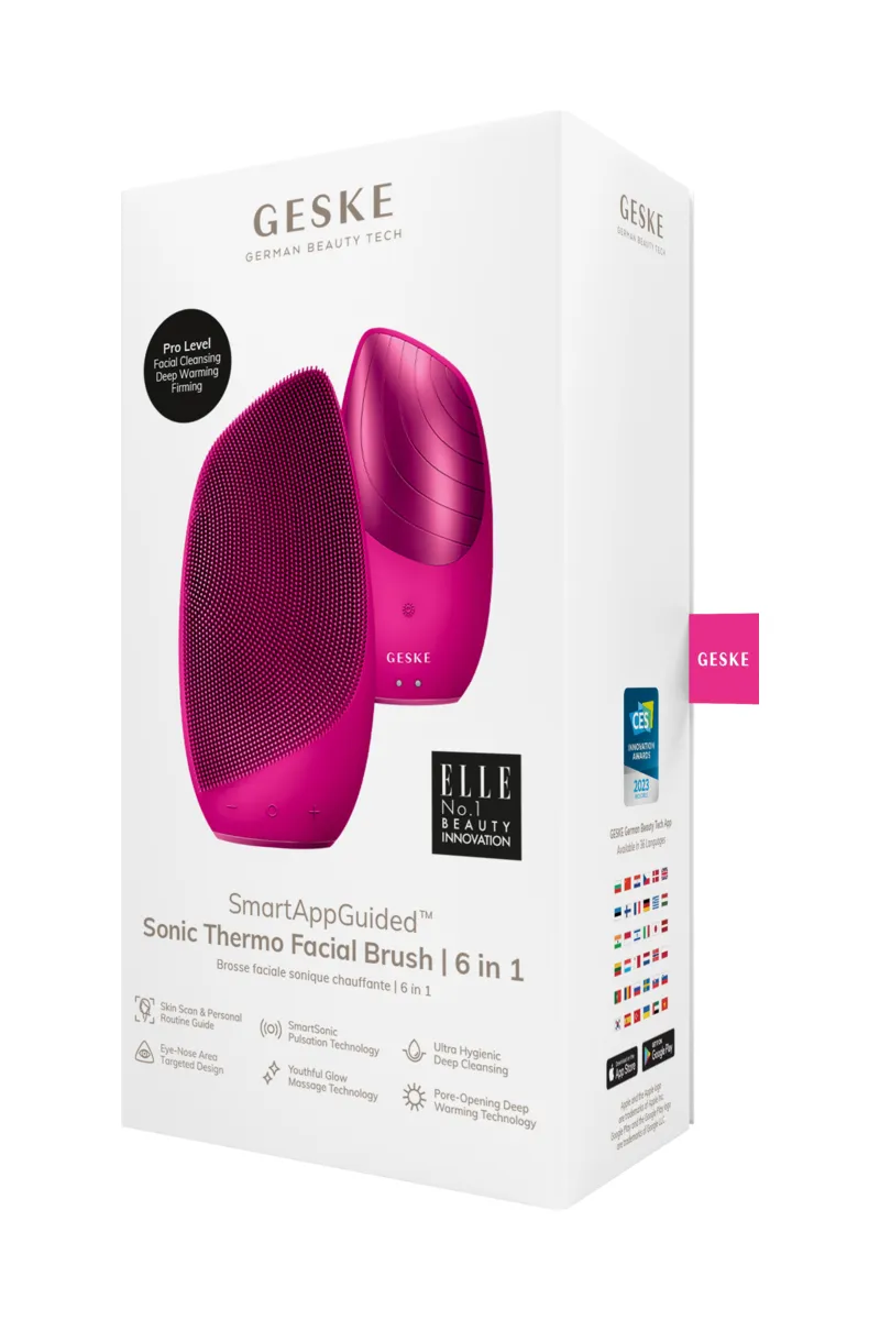 GESKE Sonic Thermo Facial Brush 6in1 sonický termo kartáček na obličej magenta