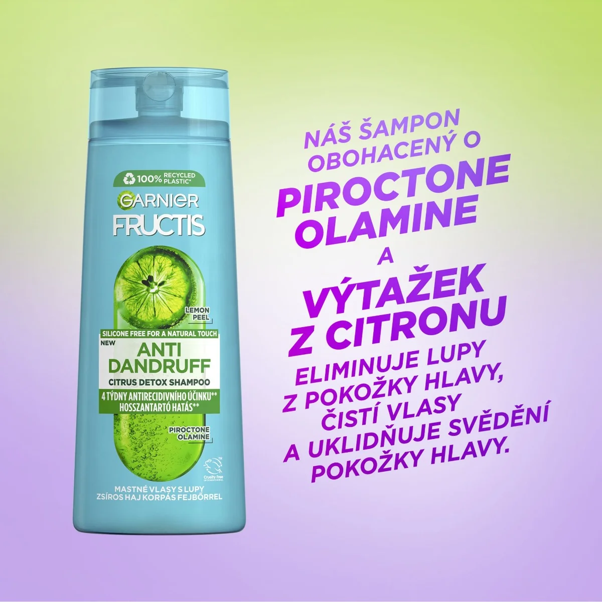 Garnier Fructis Antidandruff Lemon šampon na mastné vlasy s lupy 250 ml