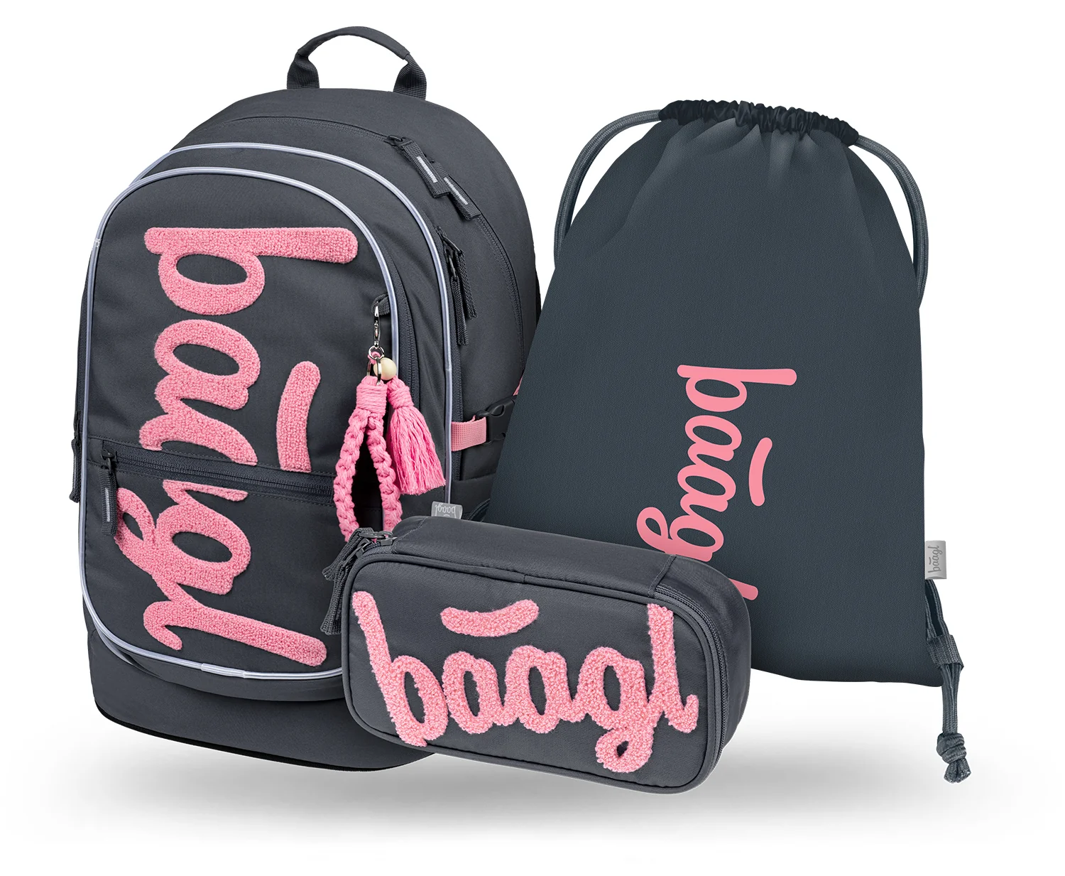 Baagl Školní set Core Logo růžový