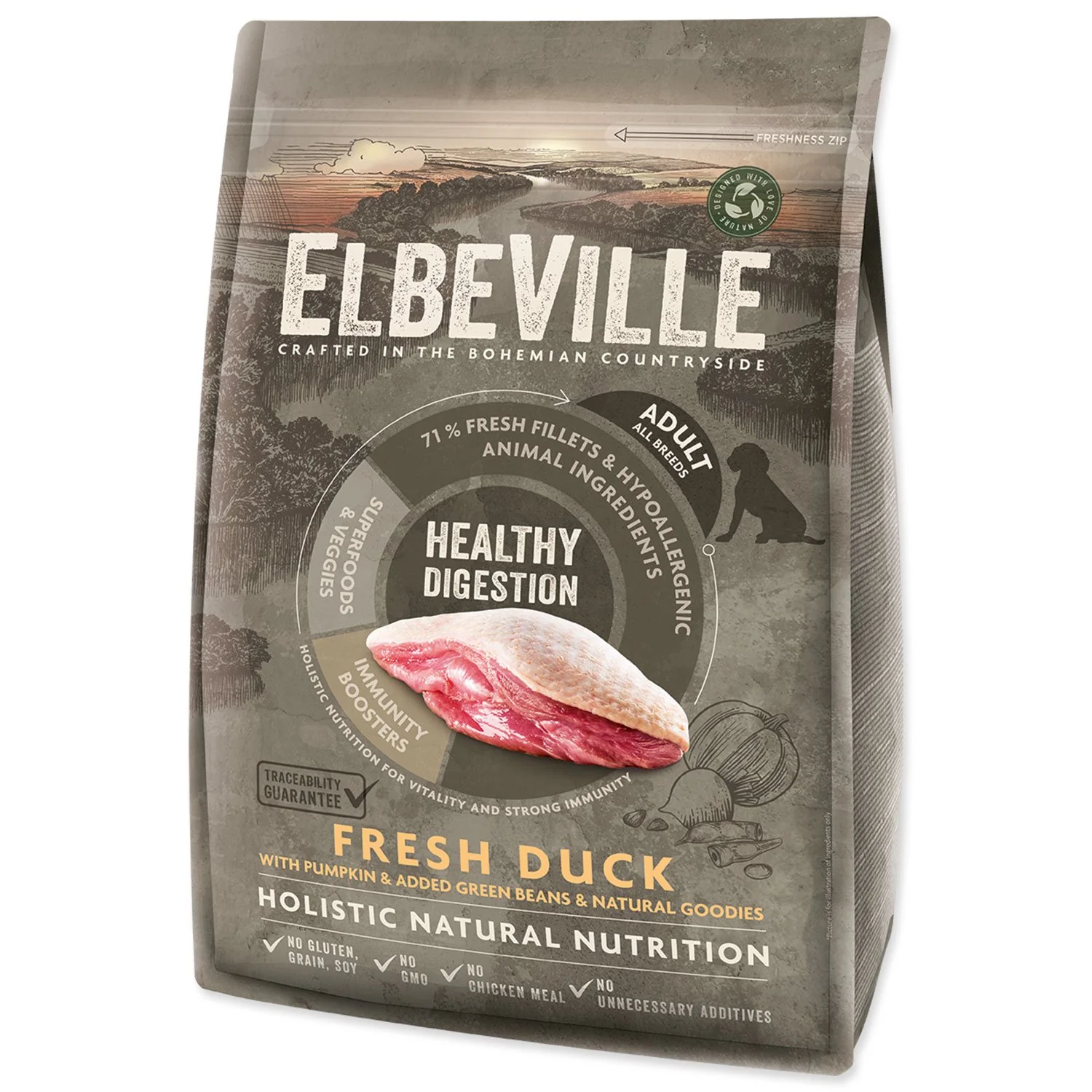 Elbeville Krmivo Adult All Breeds Healthy Digestion Fresh Duck 4kg