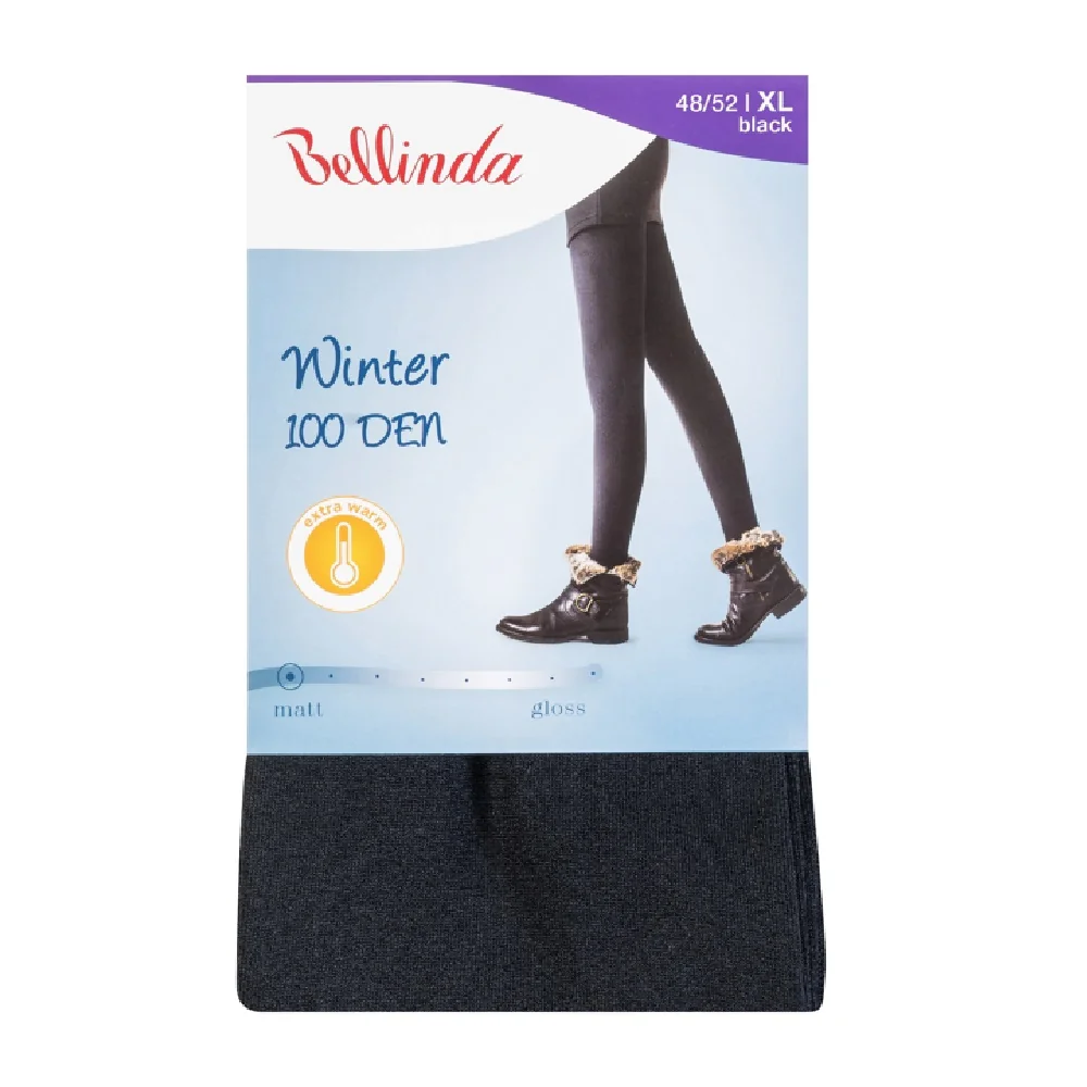 Bellinda Winter 100 DEN vel. 52 dámské teplé punčochové kalhoty černé