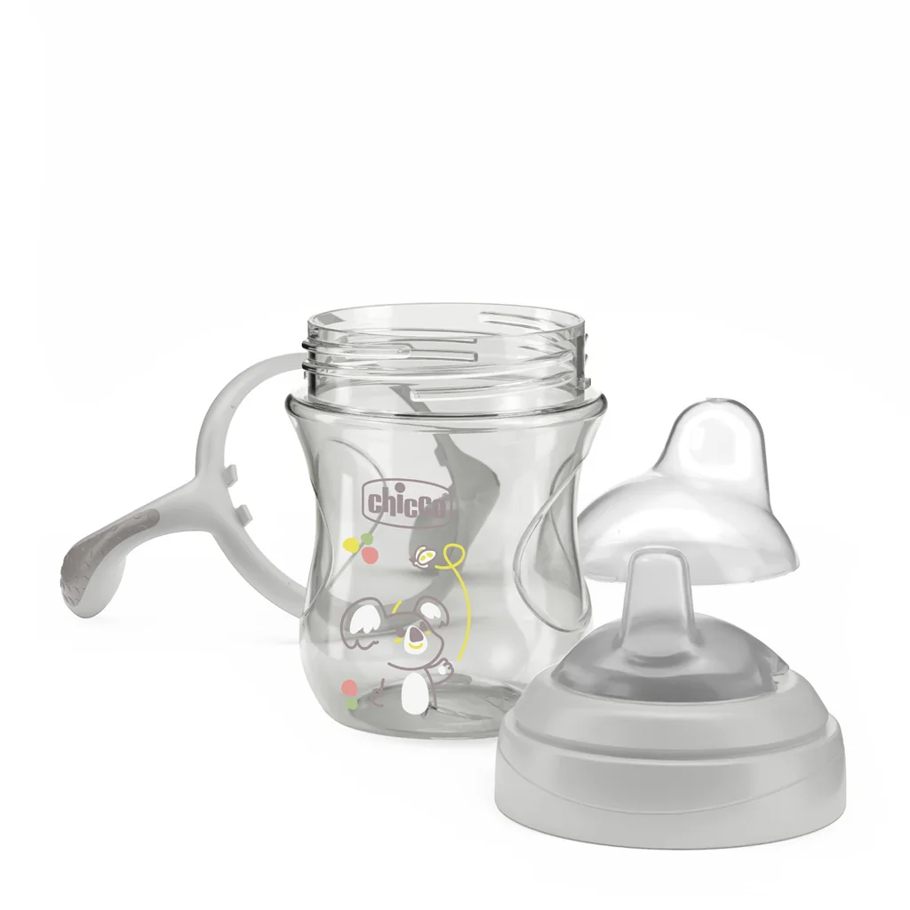 Chicco Hrneček Transition učicí s držadly 4m+ 200 ml grey