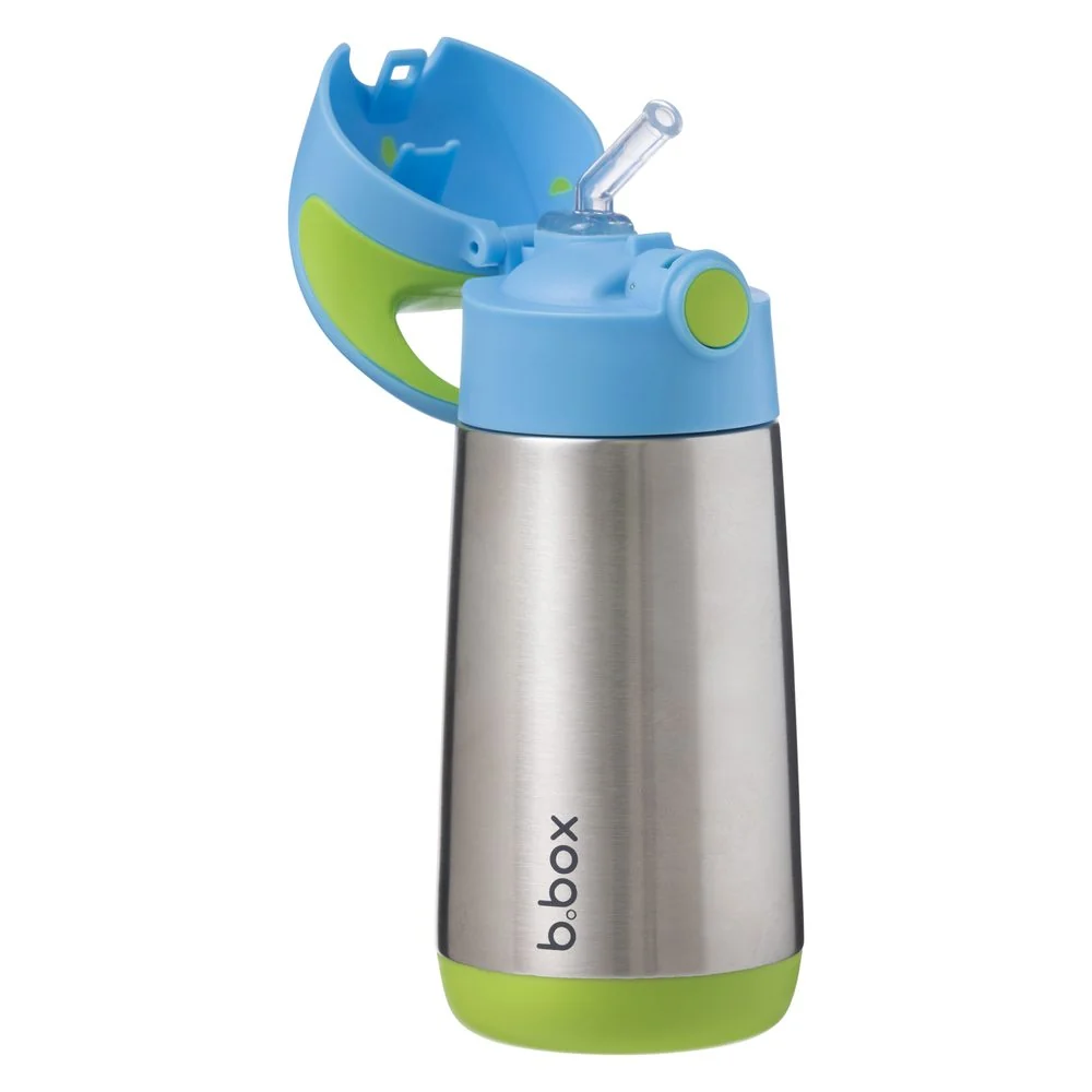B.BOX Termoska na pití s brčkem 350 ml - modrá/zelená