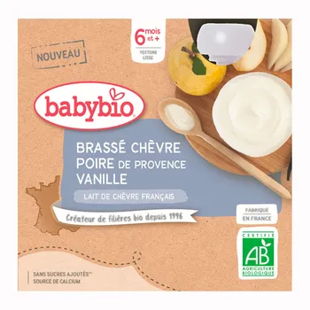 Babybio Brassé Svačinka z kozího mléka s hruškou a vanilkou kapsičky 4x85 g
