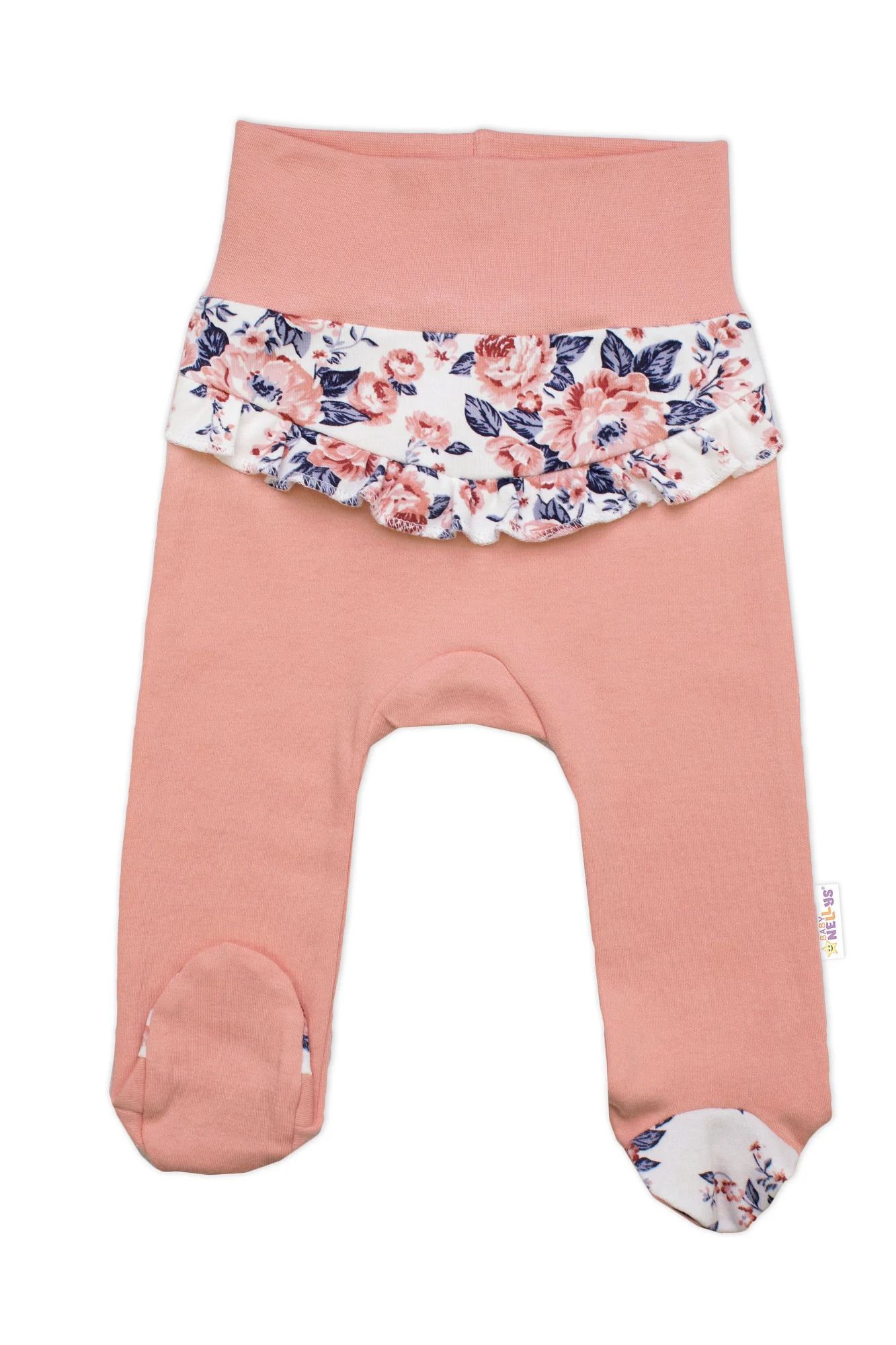 Baby Nellys Bavlněná sada 2D, body + polodupačky Růžičky, pudrově růžová vel. 68