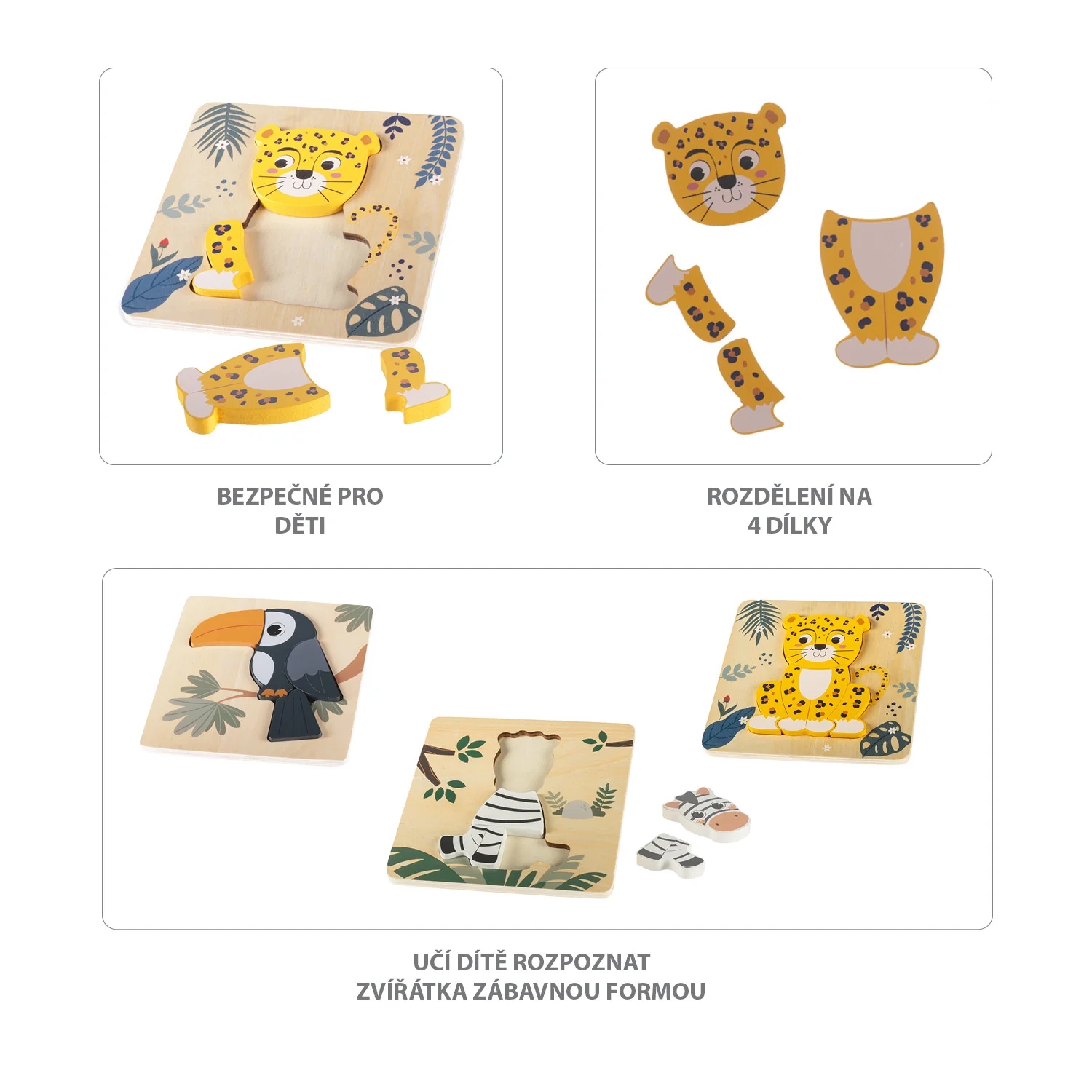 Zopa Dřevěné puzzle malé, Fox 4