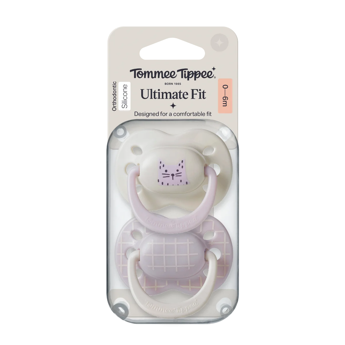 Tommee Tippee Silikonový dudlík Ultimate Fit Deco Girl 0-6m 2 ks více barevných variant