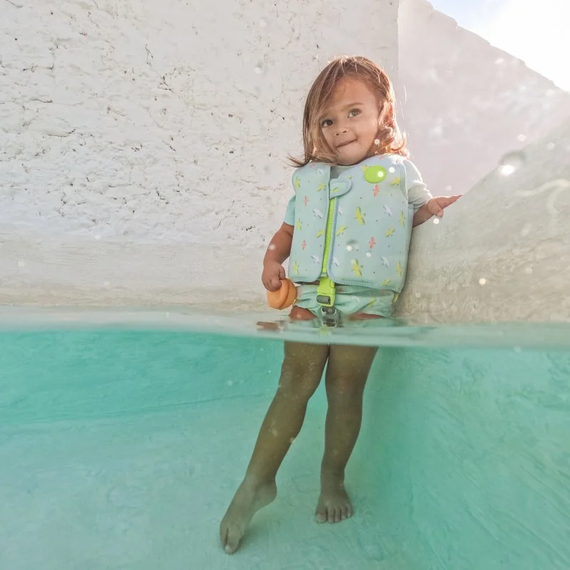 Saro Baby plavecká neoprenová vesta s UV ochranou (1-3r) Tropicool Green