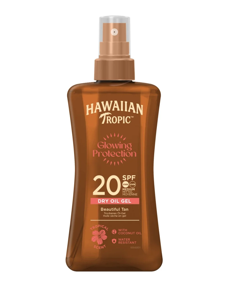 Hawaiian Tropic Glowing Protection SPF20 suchý olejový gel na opalování 200 ml