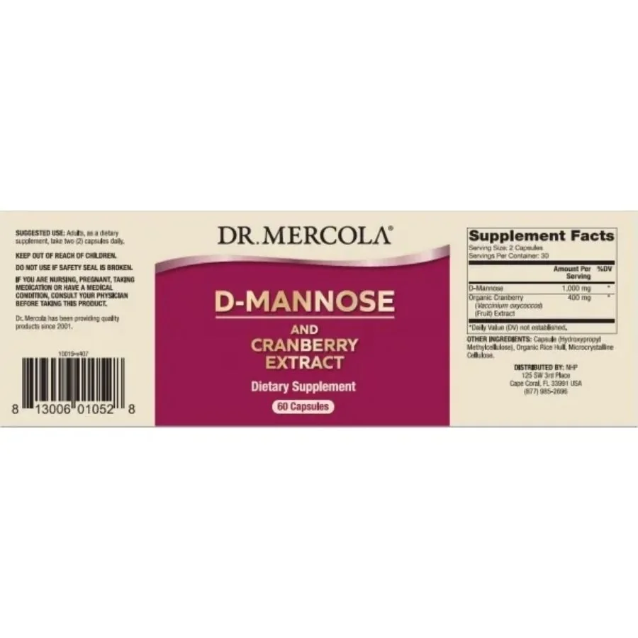 Dr. Mercola D-manóza s brusinkou 60 kapslí