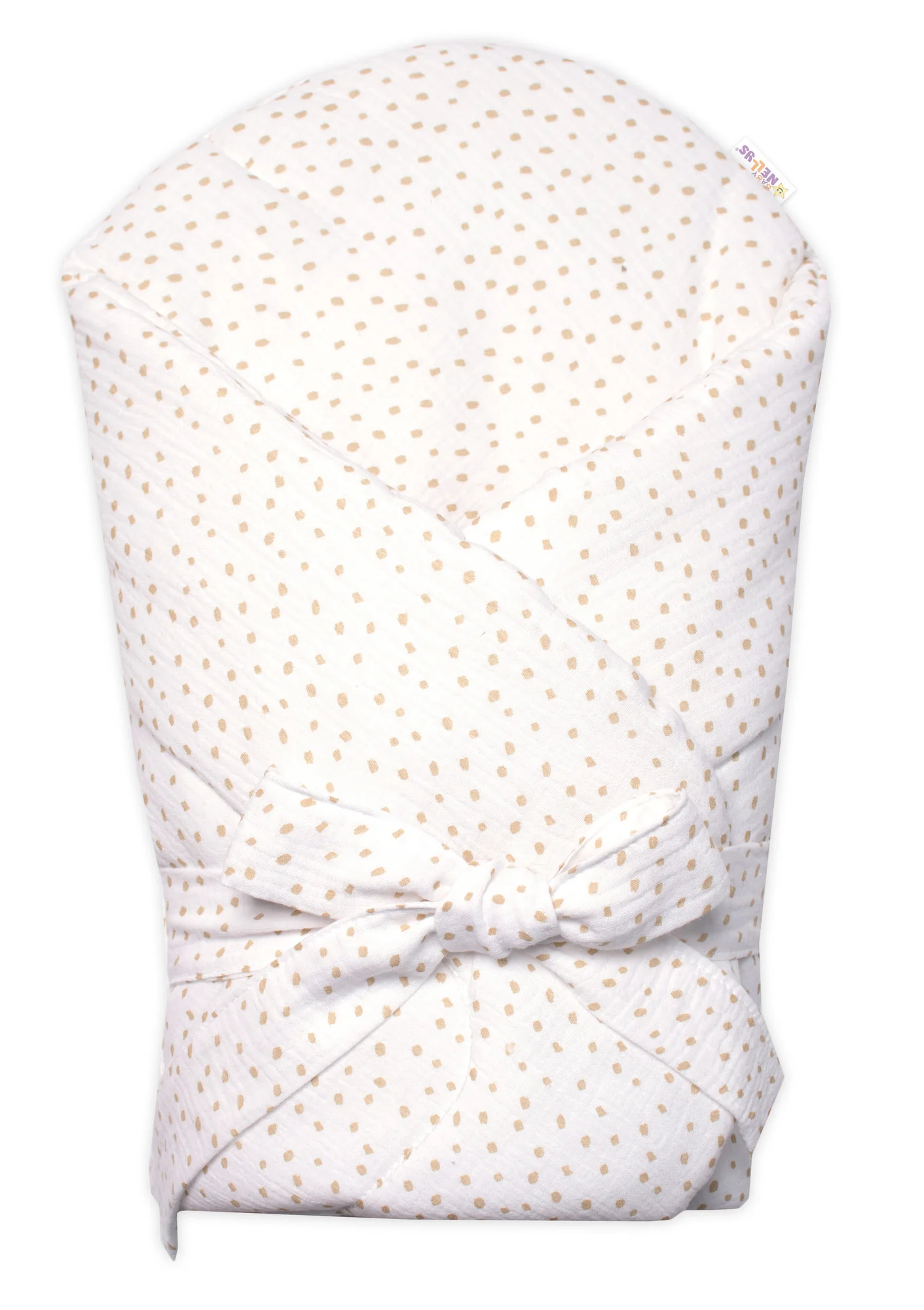 Baby Nellys Mušelinová zavinovačka s výztuží DOTS, bílá