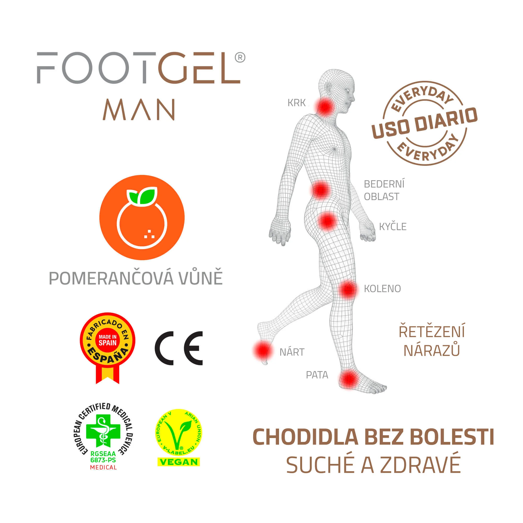 FOOTGEL Vložky do bot WALKING MEN EU 43-47