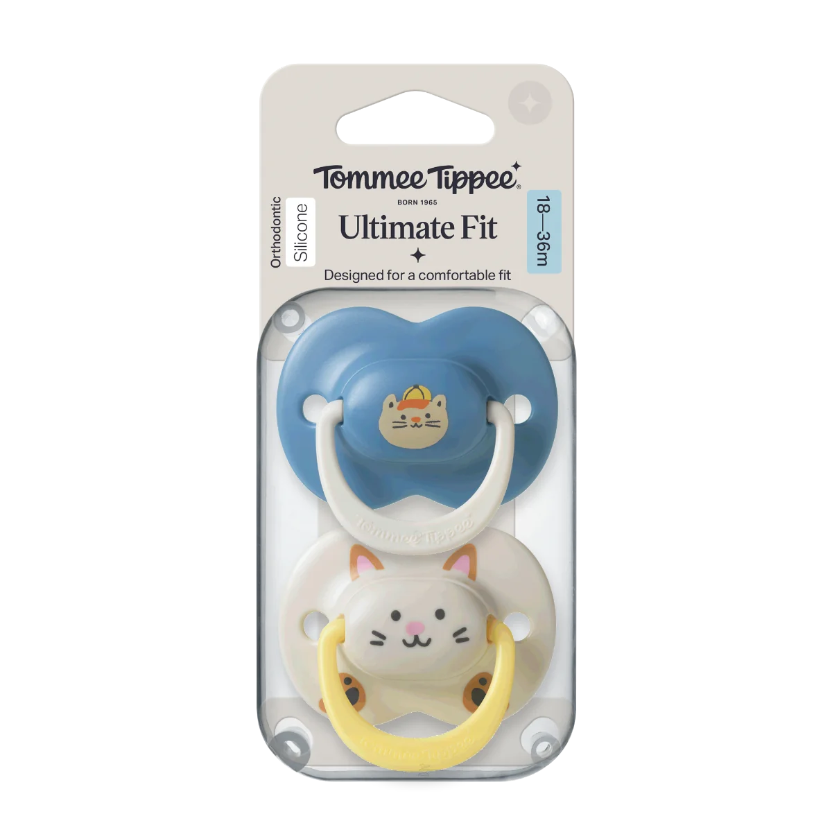 Tommee Tippee Silikonový dudlík Ultimate Fit Deco Boy 18-36m 2 ks více barevných variant