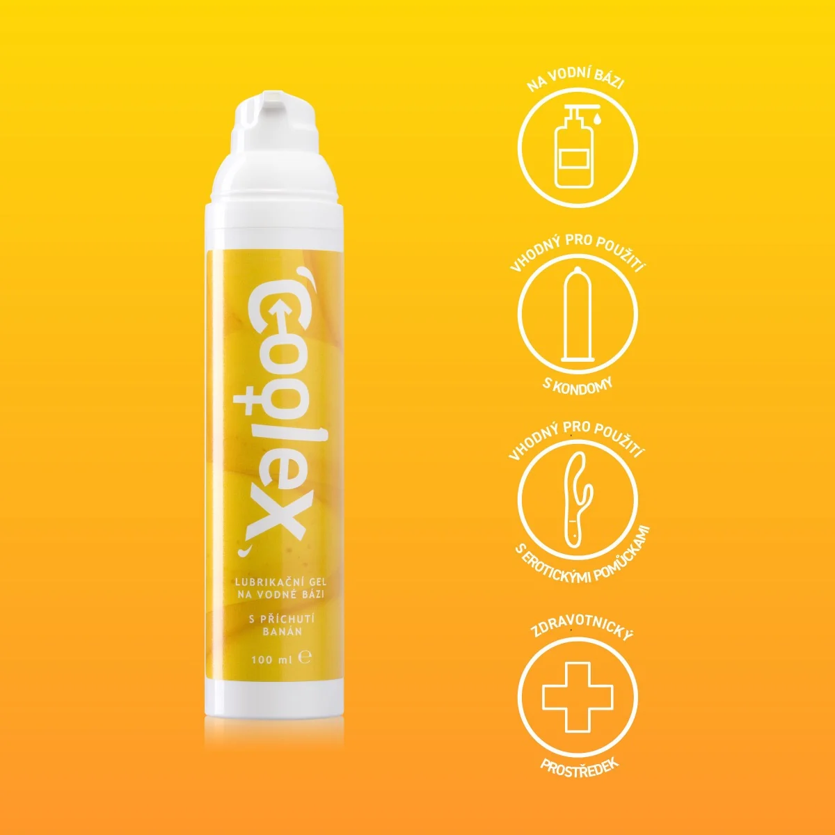 Coolex Lubrikační gel na vodní bázi banán 100 ml airless