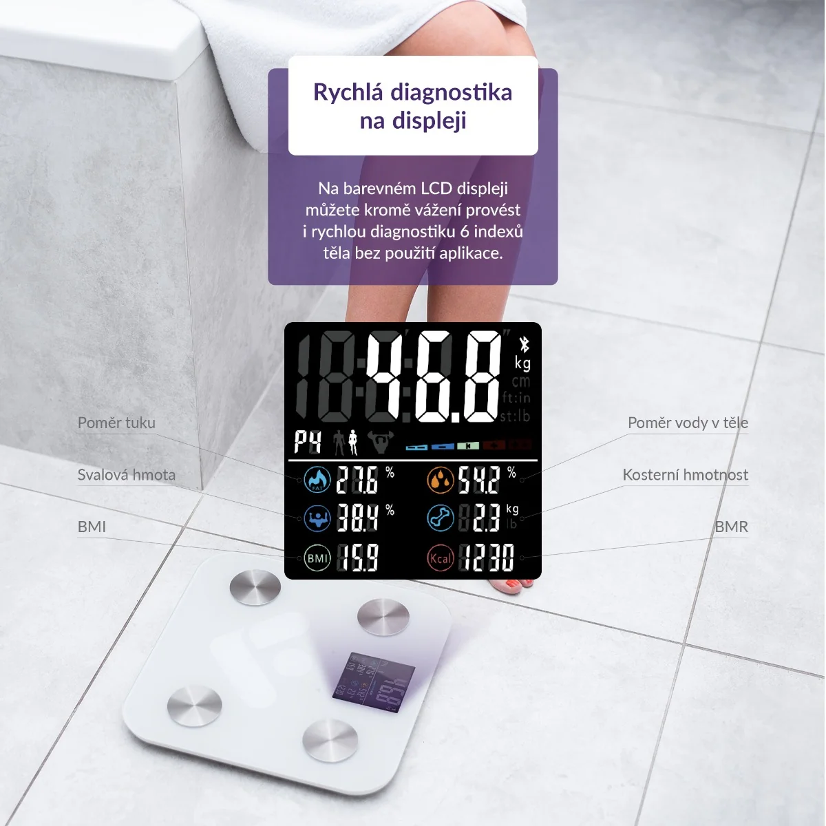 Truelife FitShape S6 BT osobní váha bílá