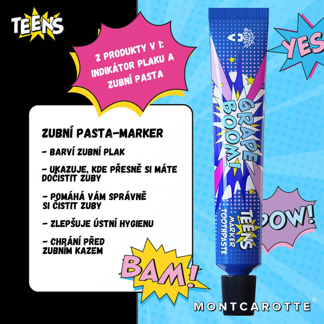 Montcarotte Teens Marker Grape boom zubní pasta 30 ml