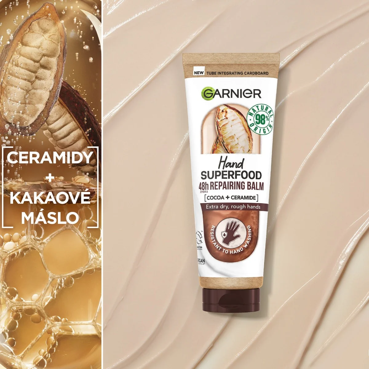 Garnier Hand SuperFood regenerační krém na ruce s kakaem 75 ml