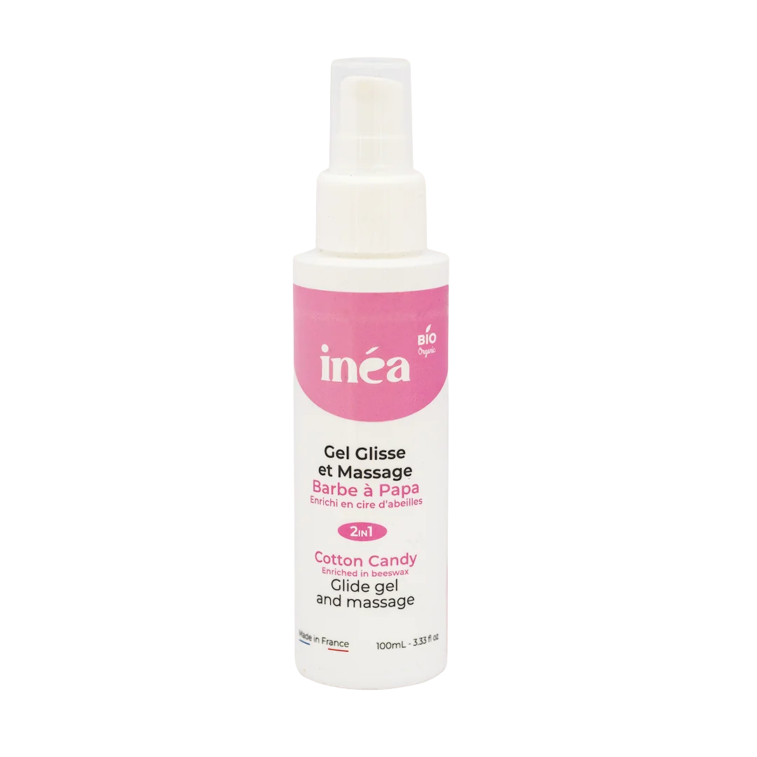 Inéa Bio hydratační lubrikační a masážní gel cukrová vata s aloe vera - 100 ml