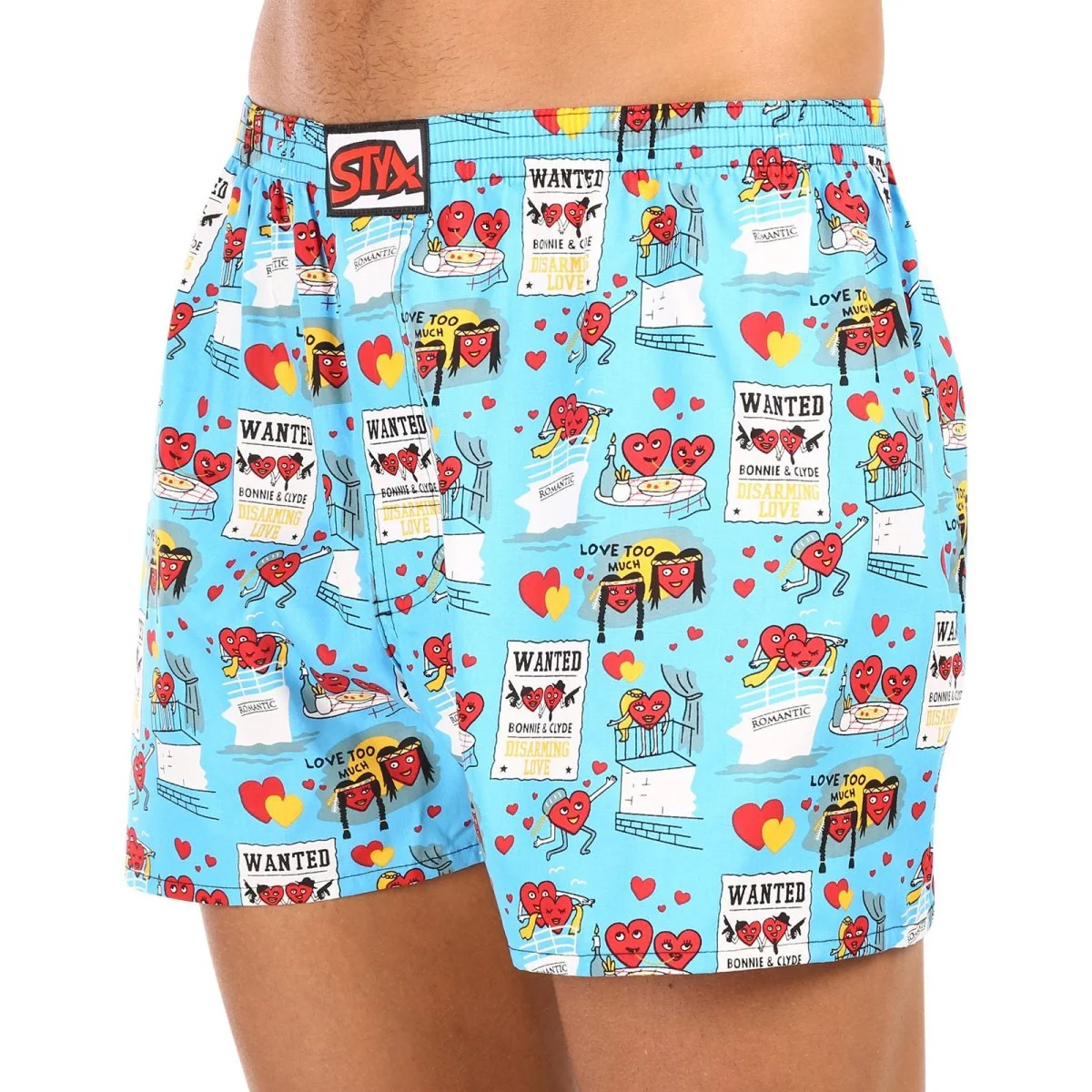 Styx Pánské trenky art klasická guma nadrozměr Valentýn páry (E1756) 4XL