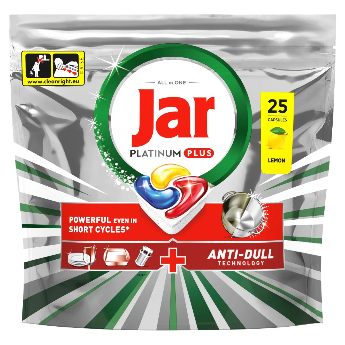 Jar Platinum Plus Lemon kapsle do myčky 125 ks