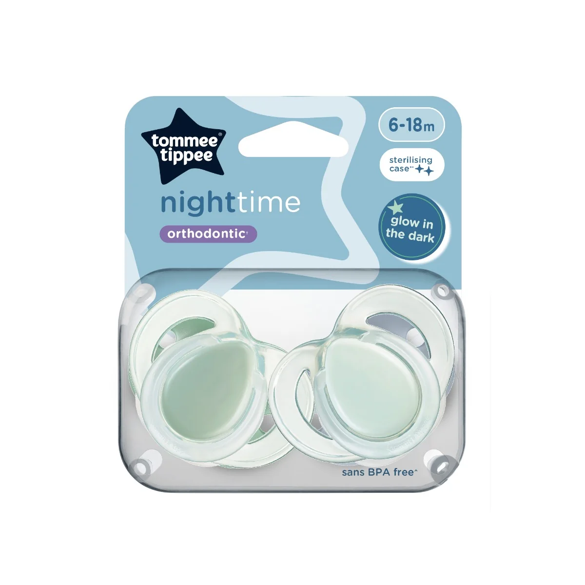 Tommee Tippee Dudlík Night-time 6-18m 2 ks