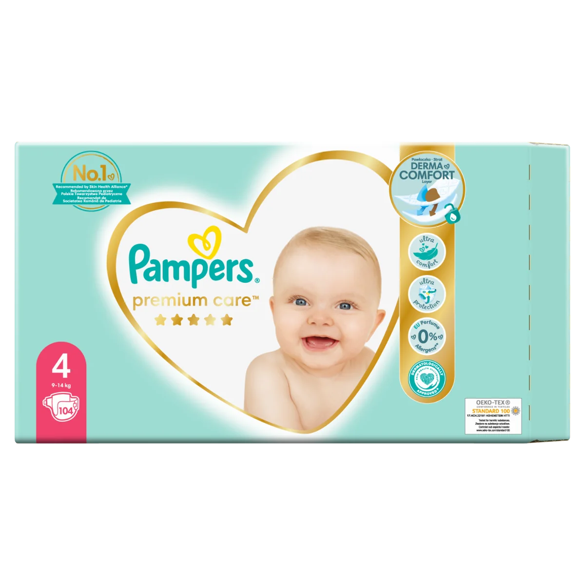 Pampers Premium Care vel. 4 9–14 kg dětské pleny 104 ks