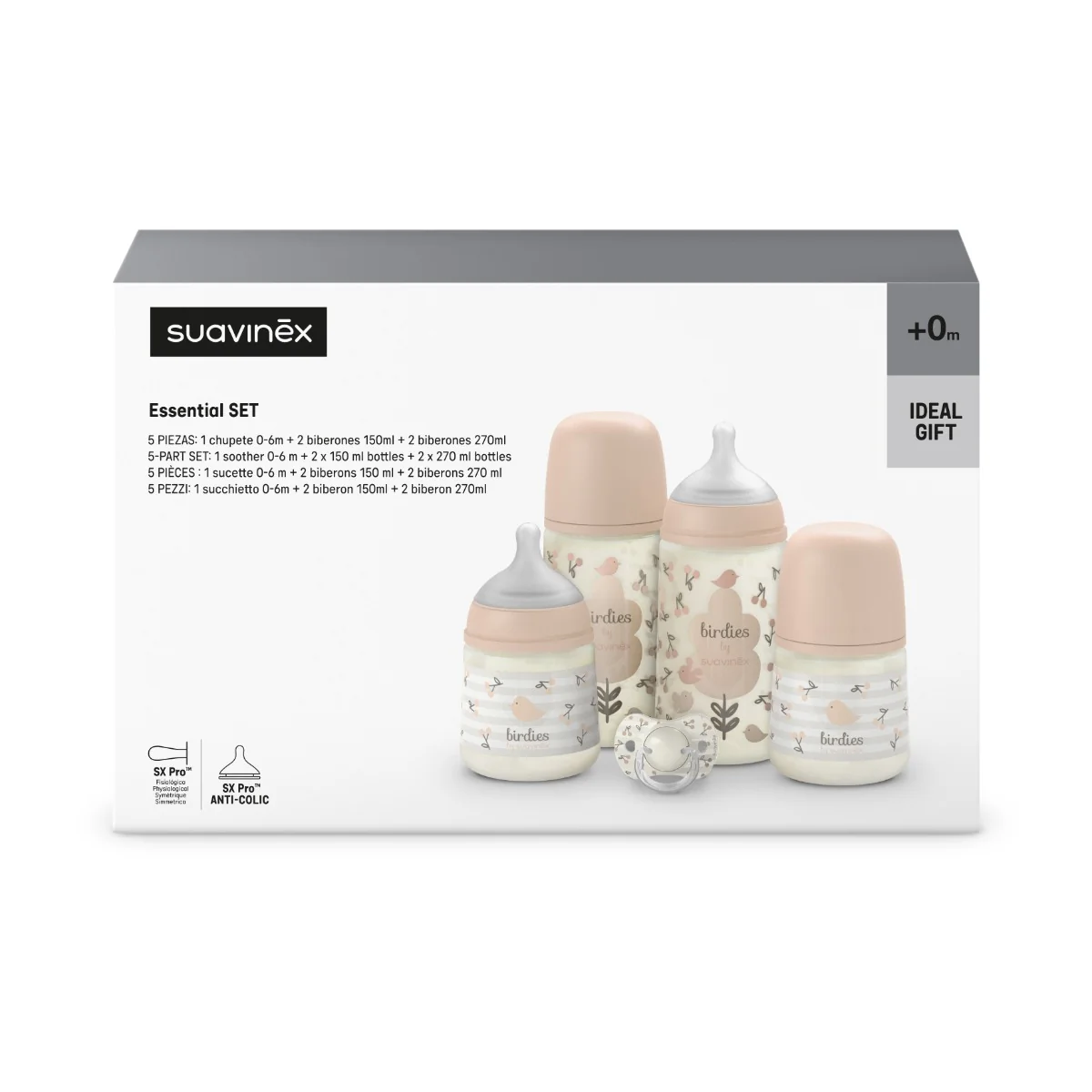 Suavinex Premium Novorozenecký set BIRDIES růžový