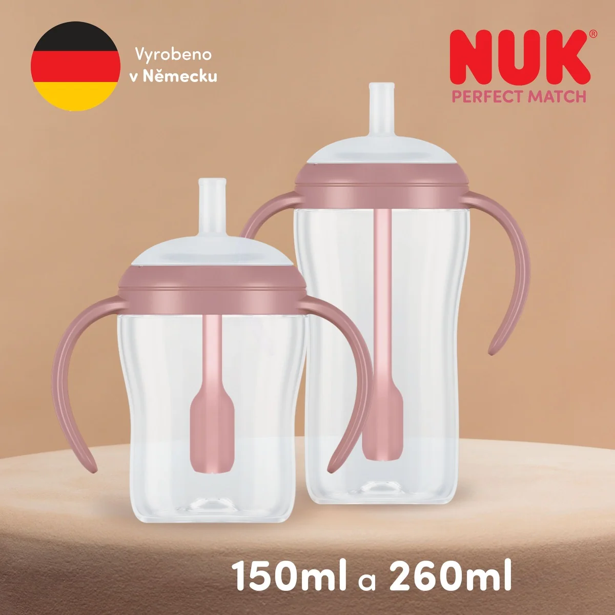 NUK Perfect Match Láhev na učení s brčkem 8m+ 150 ml 1 ks bear