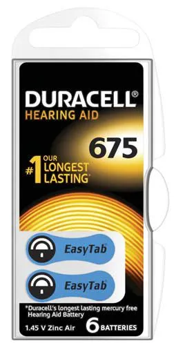 Duracell DA675 Easy Tab baterie do naslouchadel 6 ks