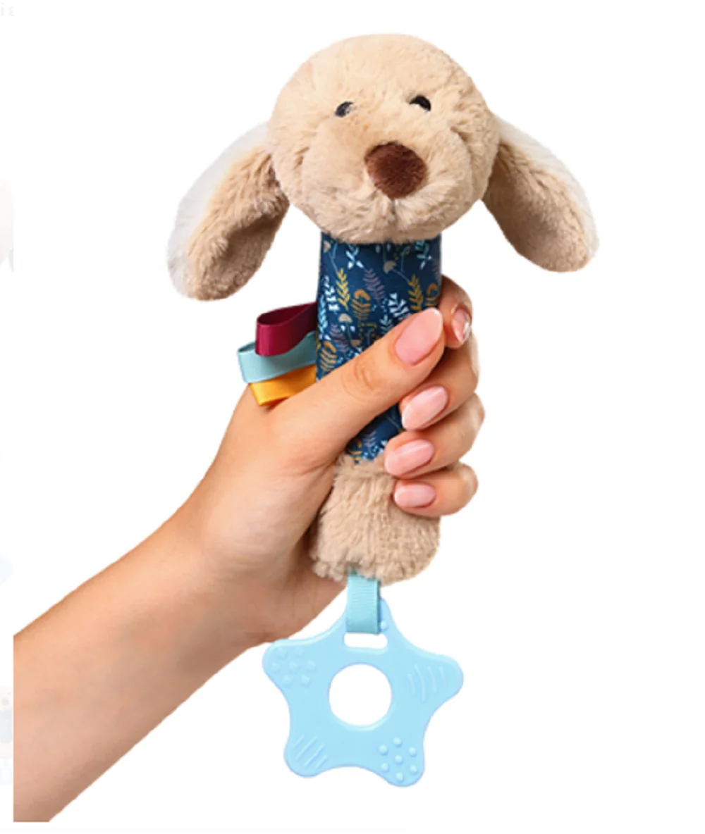 Babyono Plyšová hračka s pískátkem a kousátkem DOG WILLY , béžová