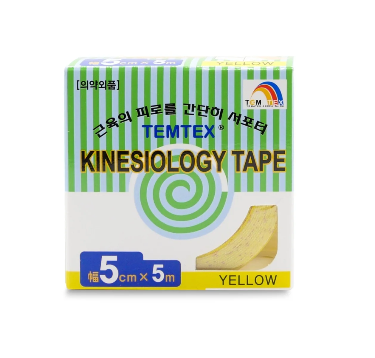 TEMTEX Kinesio tape 5 cm x 5 m tejpovací páska žlutá