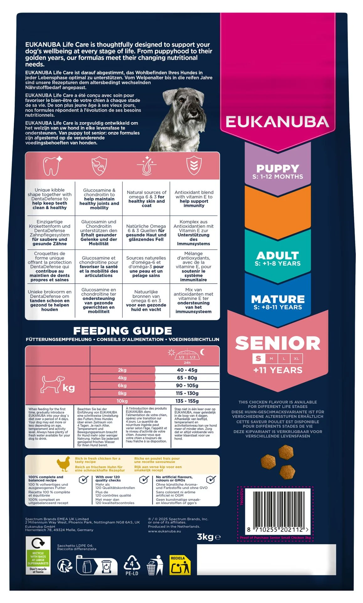 Eukanuba Krmivo Senior Small rich in fresh chicken 3kg