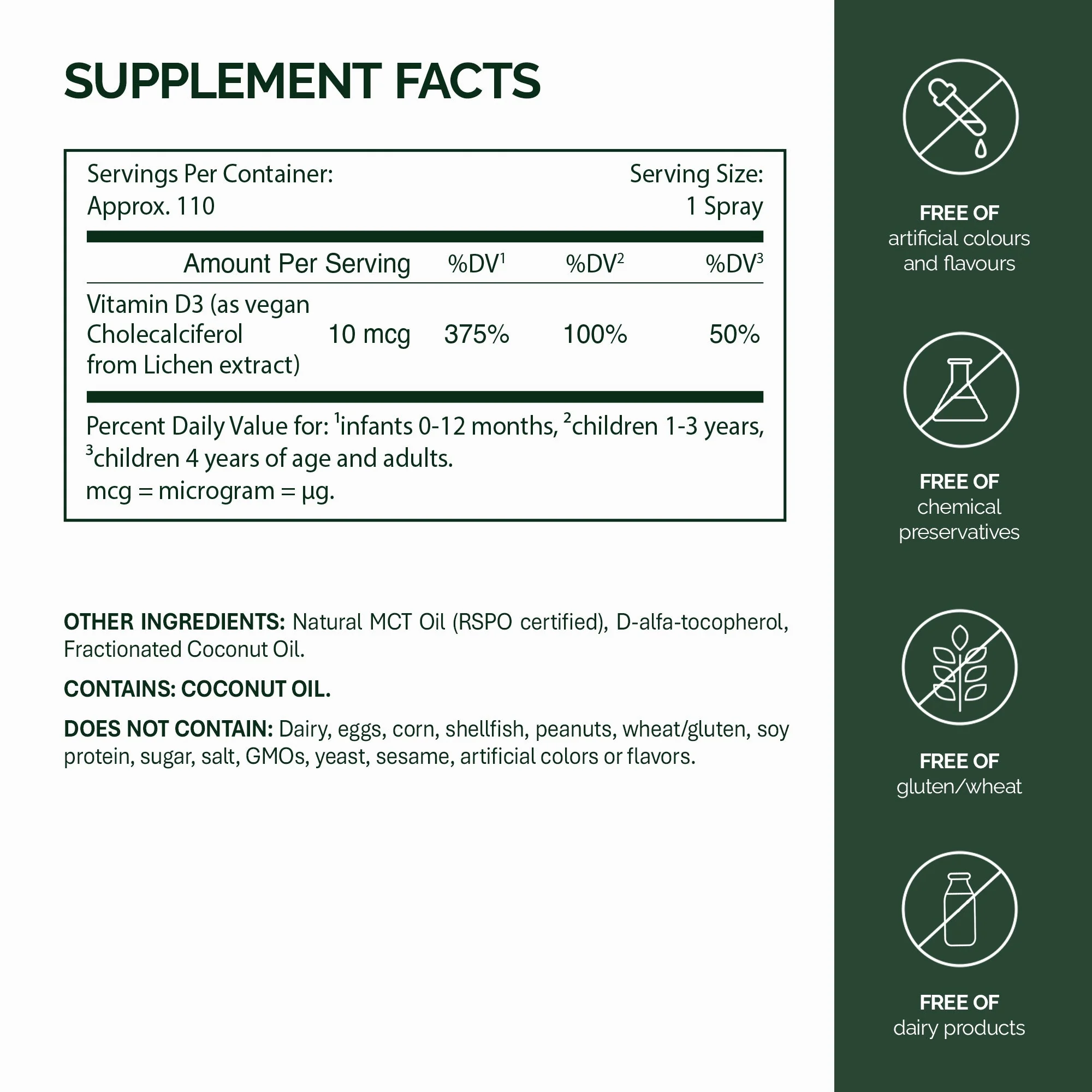 NFO Vitamin D3 dětský sprej 20 ml sprej