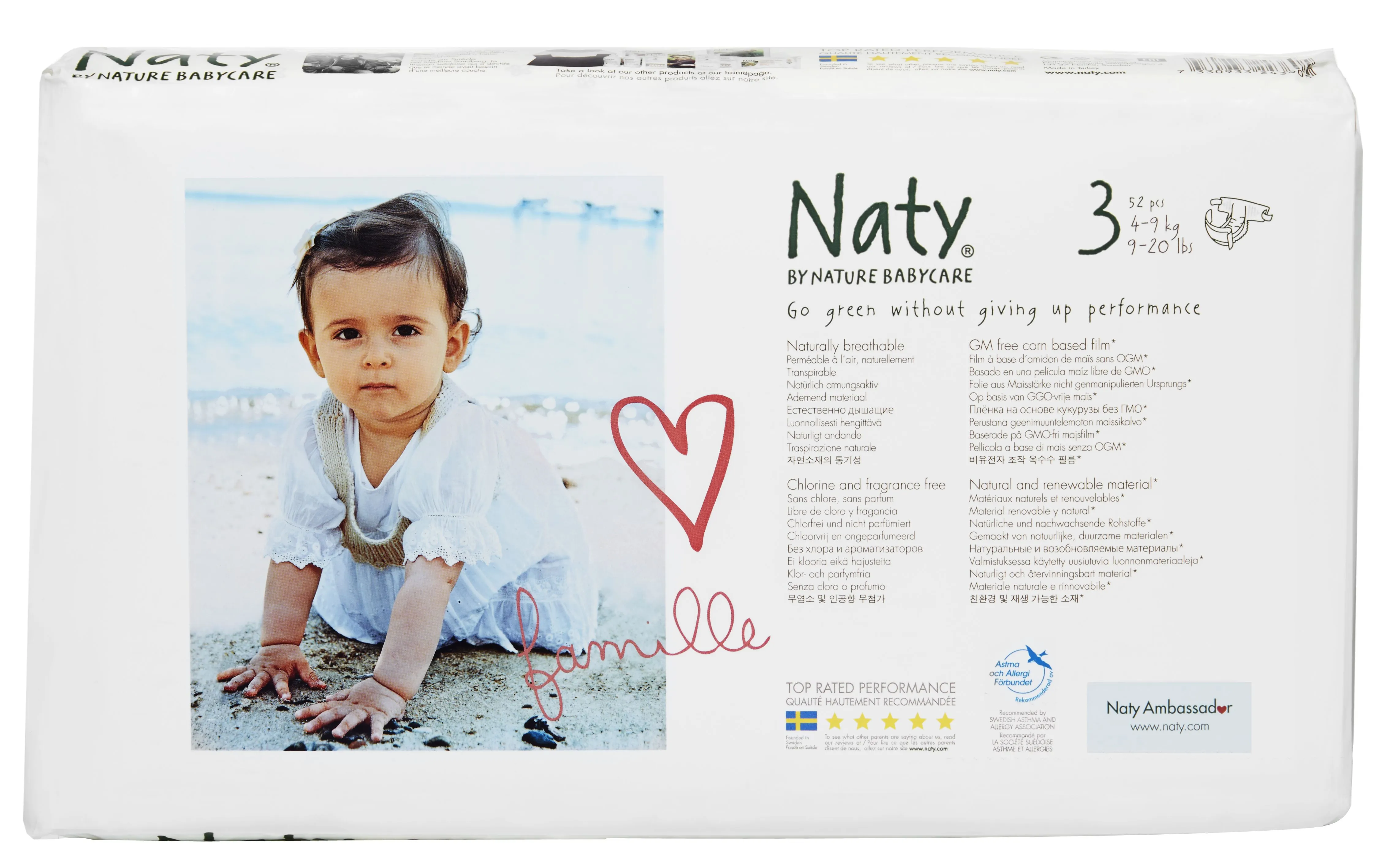 ECO by Naty Midi 4-9 kg dětské plenky eco-pack 52 ks