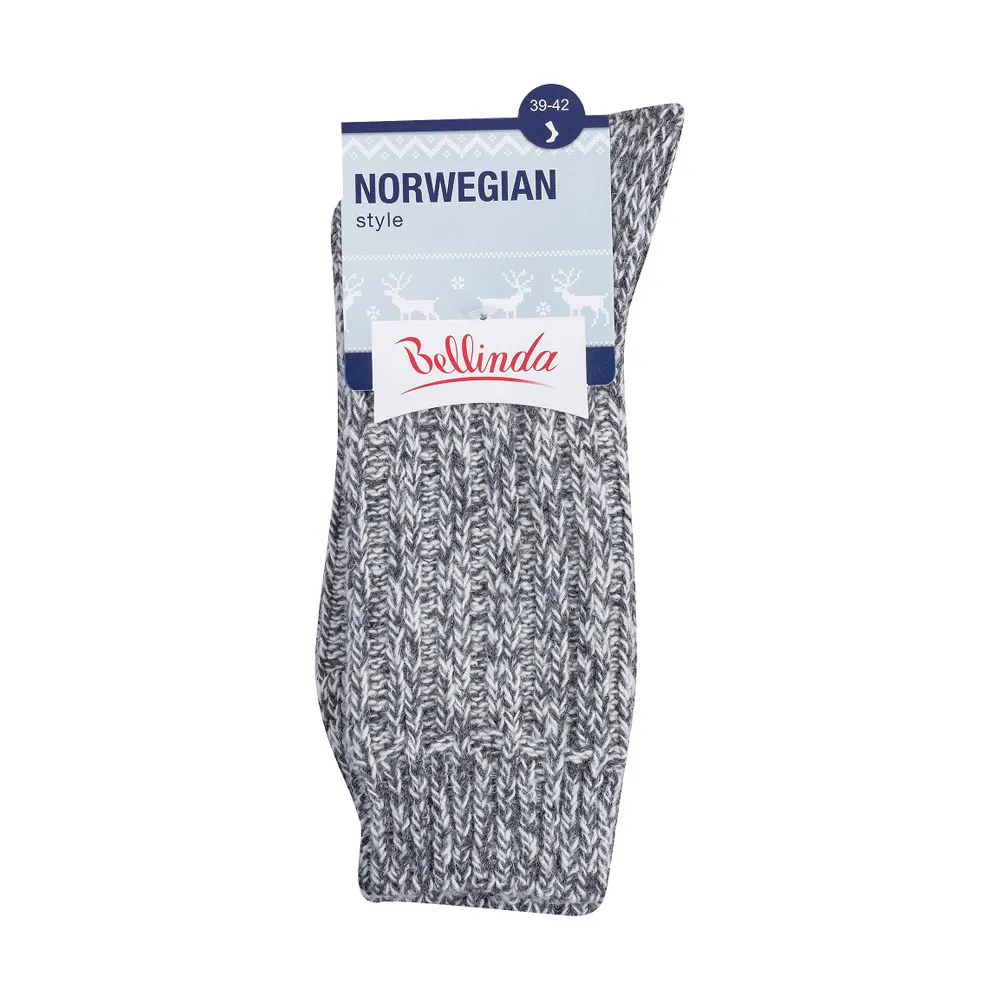 Bellinda NORWEGIAN teplé ponožky vel. 39/42 1 pár šedé
