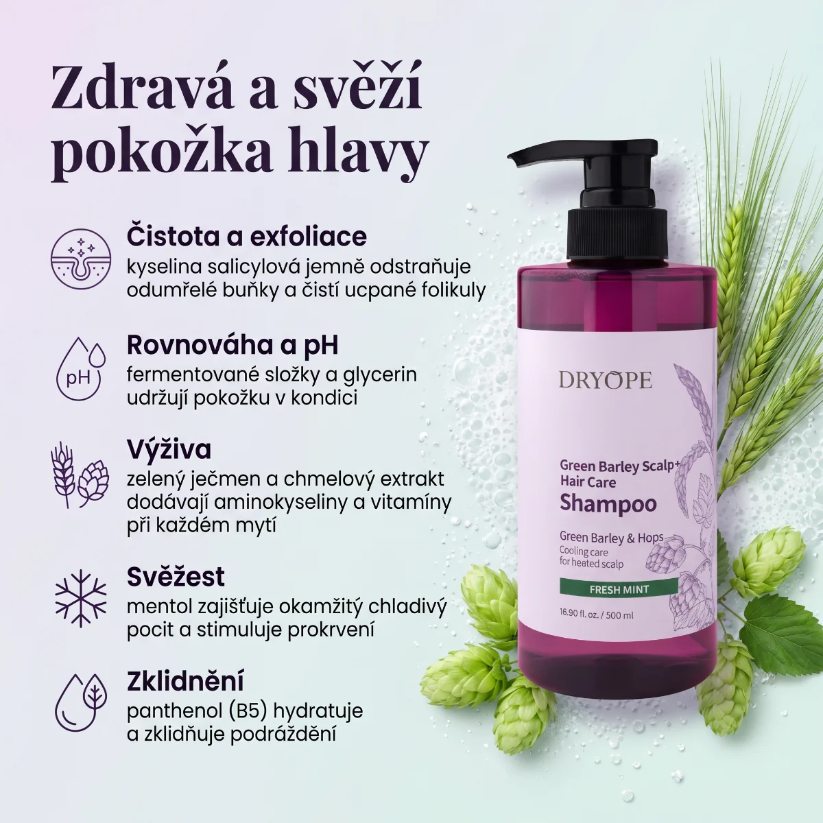 DRYOPE Fresh Mint šampon při vypadávání vlasů 500 ml